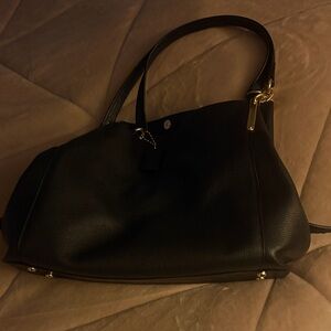 Elegant Black Leather Tote Bag